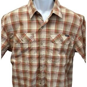 Eddie Bauer Voyager Flex Plaid Short Sleeve Travel Shirt Men's Large Tall LT